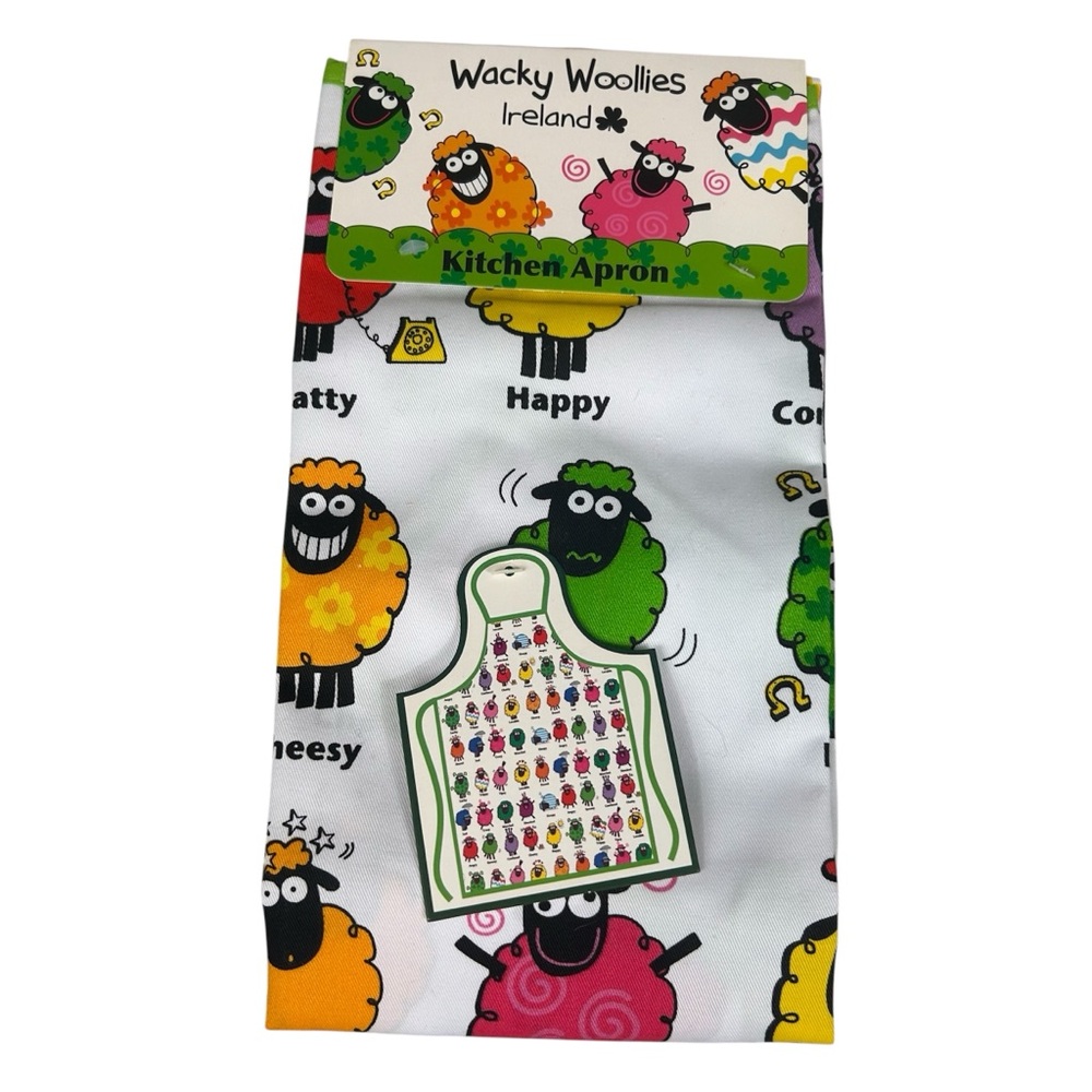 Wacky Woolies kitchen apron Sheep Ireland NWT